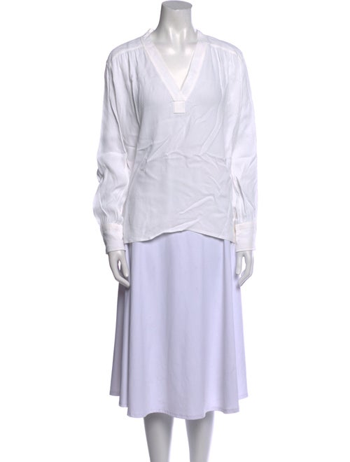 Helmut Lang V-Neck Long Sleeve Blouse