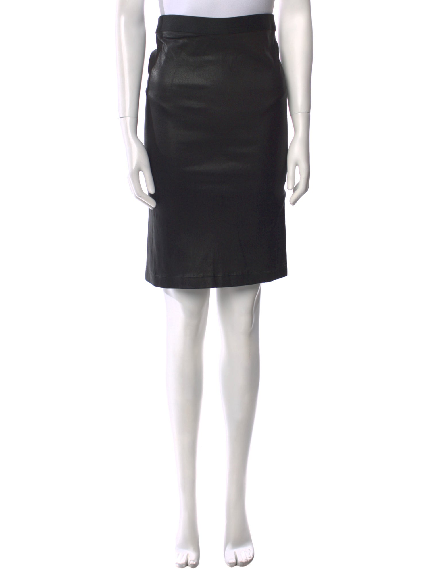 Helmut Lang Lamb Leather Knee-Length Skirt