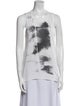 Helmut Lang Tie-Dye Print Scoop Neck Top