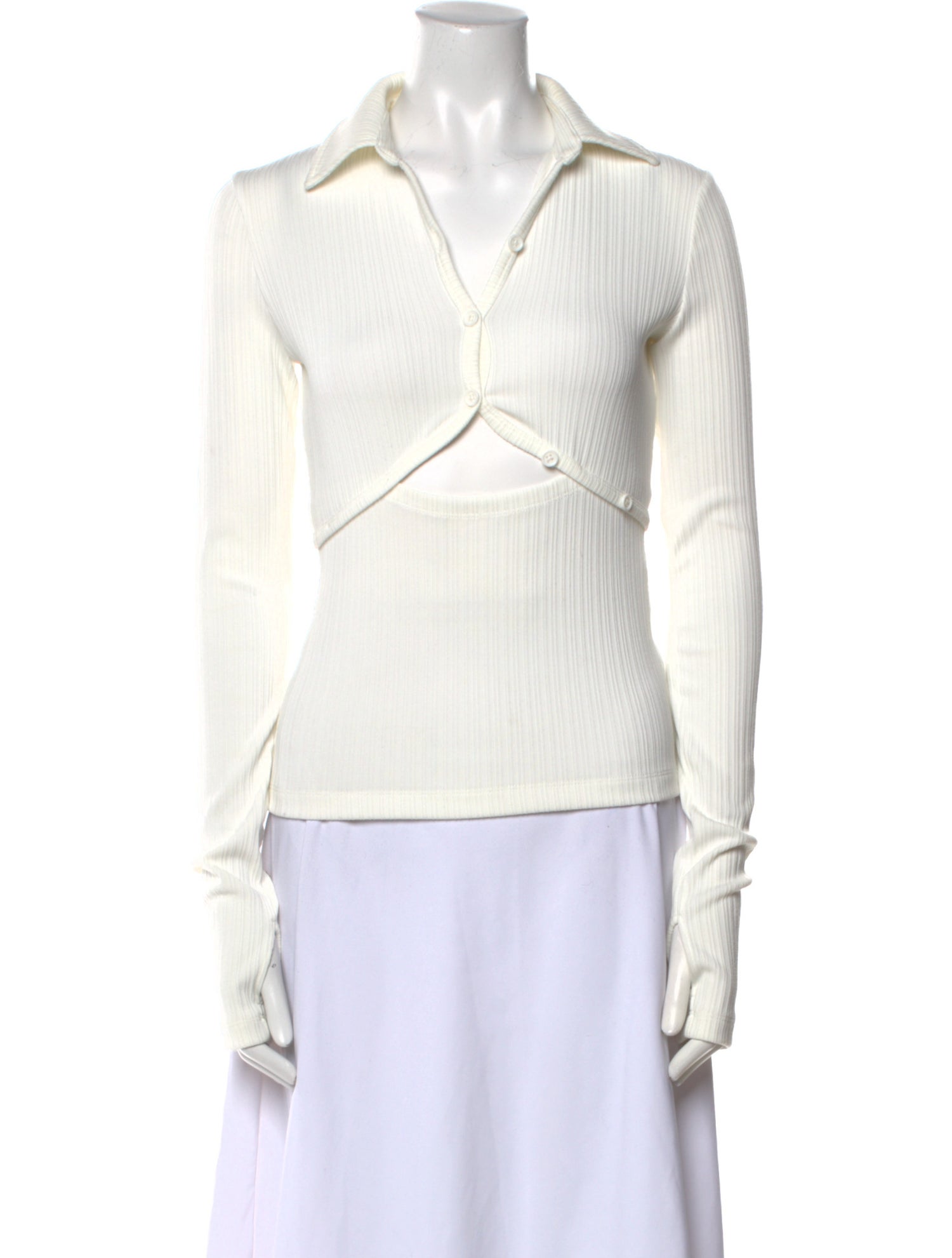 Helmut Lang V-Neck Long Sleeve Top