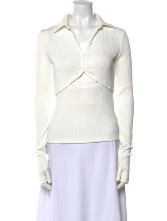 Helmut Lang V-Neck Long Sleeve Top