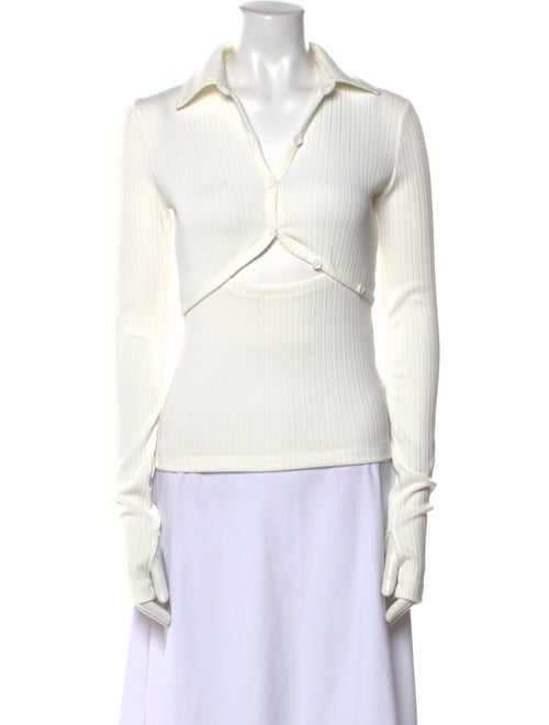 Helmut Lang V-Neck Long Sleeve Top