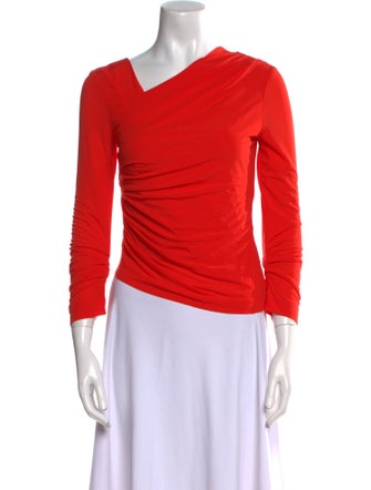 Helmut Lang One-Shoulder Three-Quarter Sleeve Top