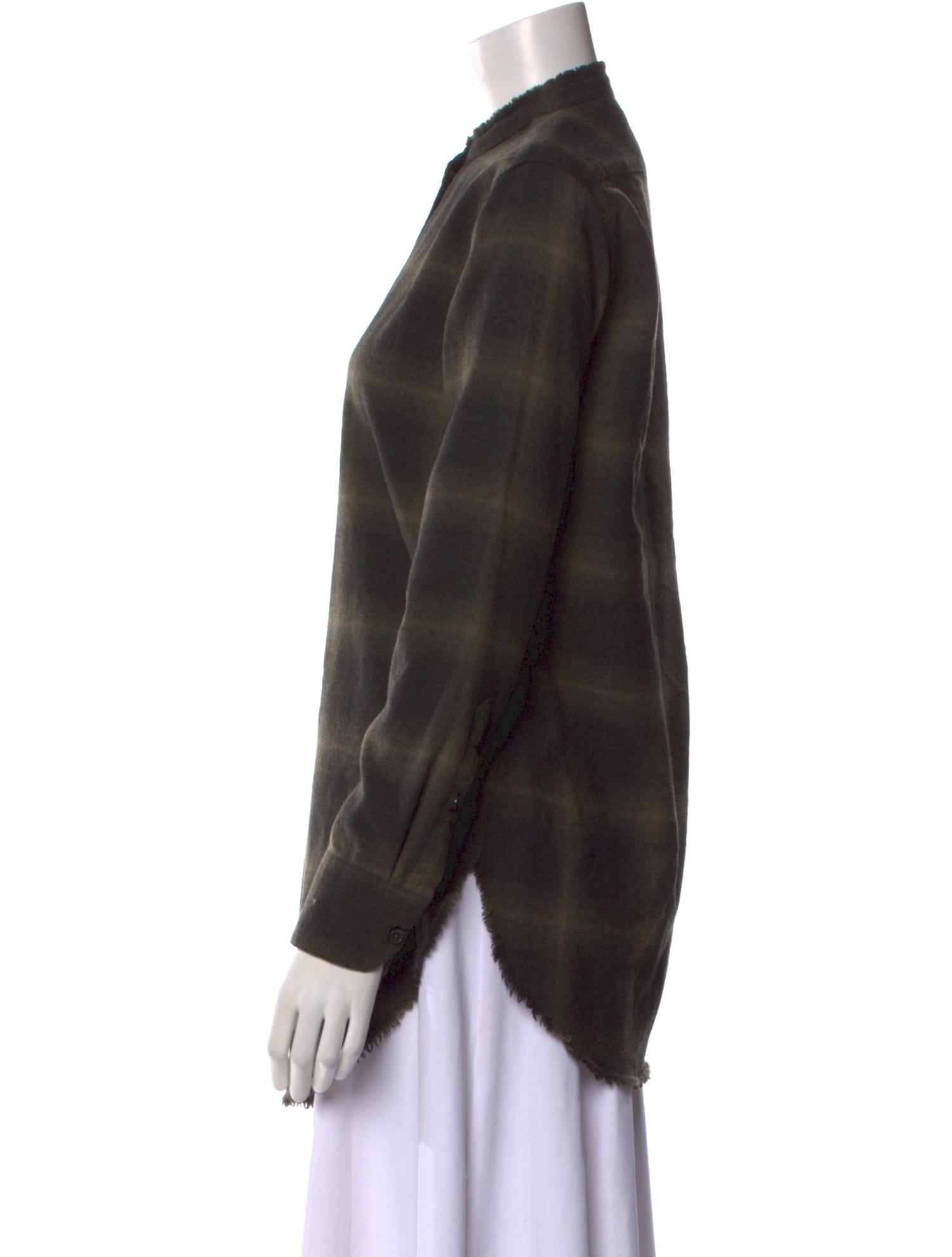 Helmut Lang Wool Plaid Print Tunic