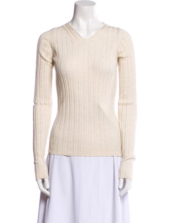 Helmut Lang Wool V-Neck Top