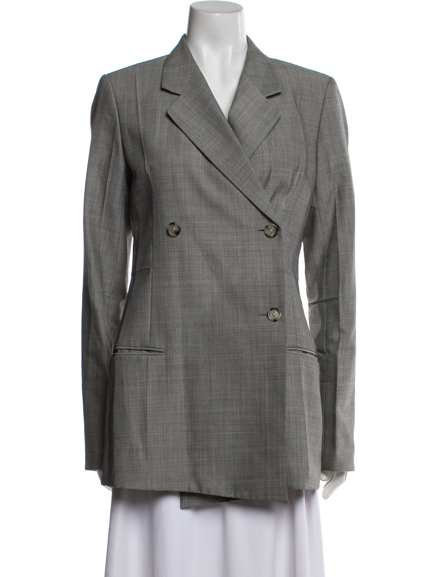 Helmut Lang Virgin Wool Plaid Print Blazer