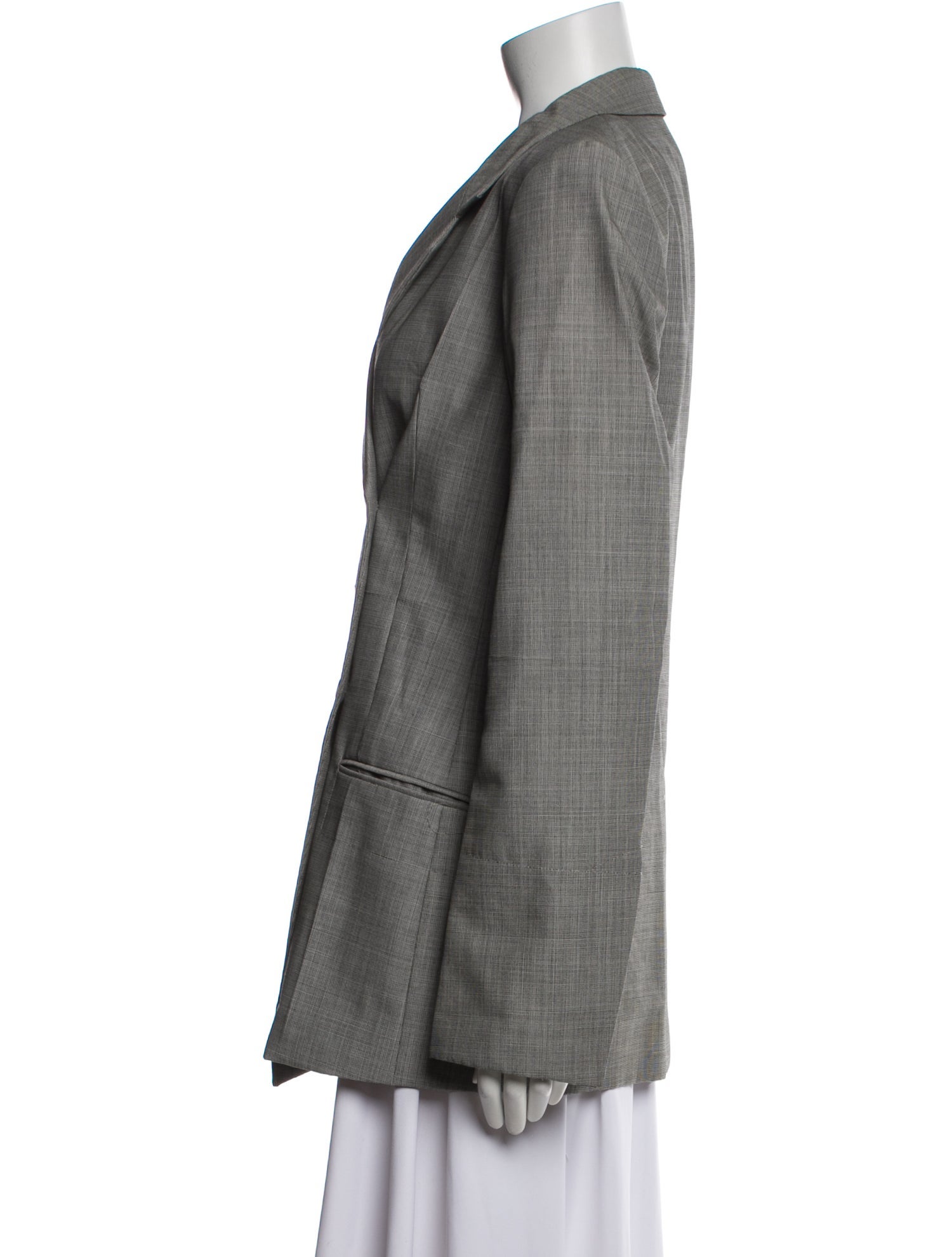 Helmut Lang Virgin Wool Plaid Print Blazer