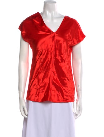 Helmut Lang V-Neck Short Sleeve Blouse