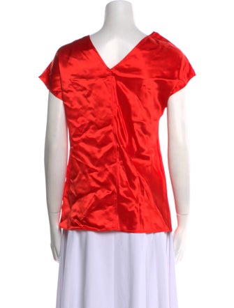 Helmut Lang V-Neck Short Sleeve Blouse