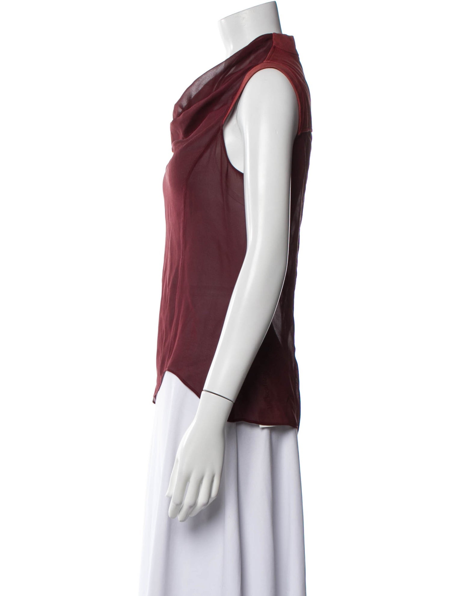Helmut Lang Silk Cowl Neck Top