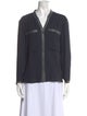 Helmut Lang V-Neck Long Sleeve Button-Up Top