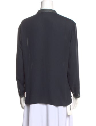 Helmut Lang V-Neck Long Sleeve Button-Up Top