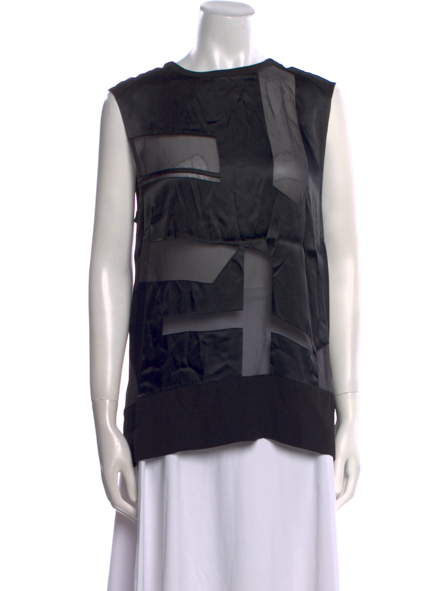 Helmut Lang Bateau Neckline Sleeveless Blouse