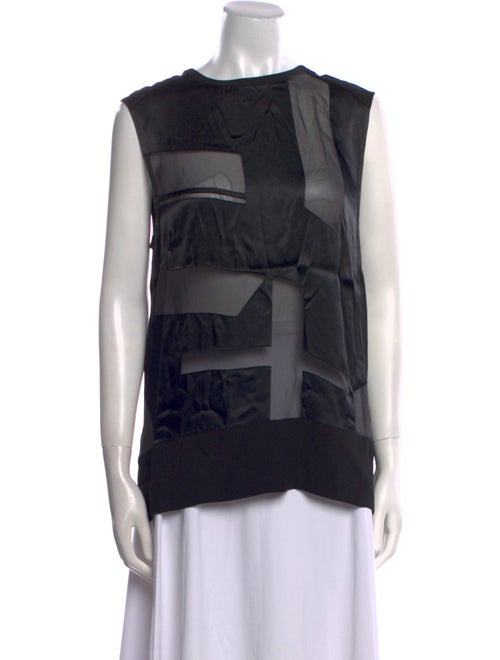 Helmut Lang Bateau Neckline Sleeveless Blouse