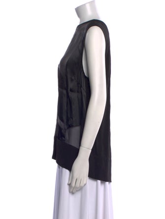 Helmut Lang Bateau Neckline Sleeveless Blouse