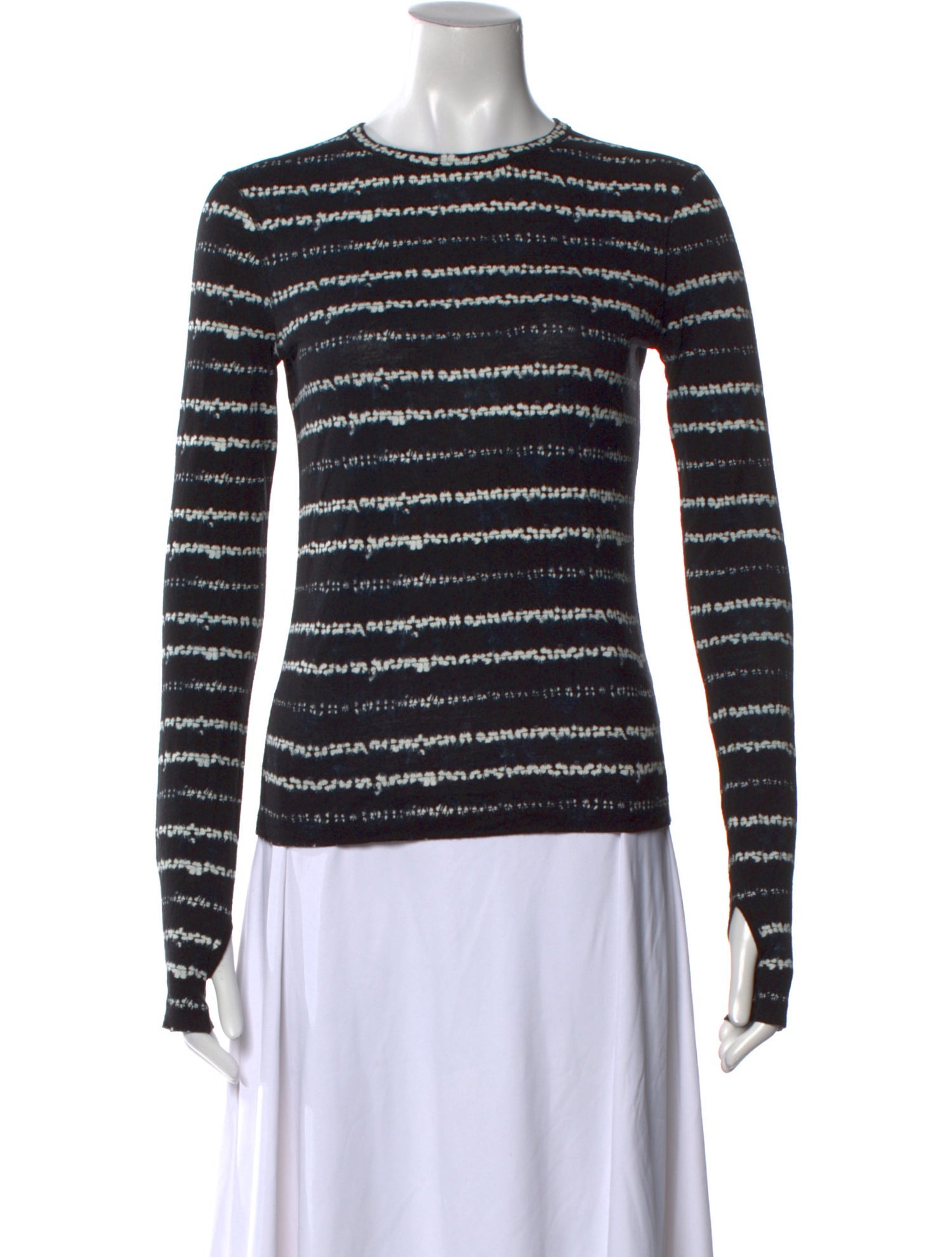 Helmut Lang Striped Crew Neck Sweater