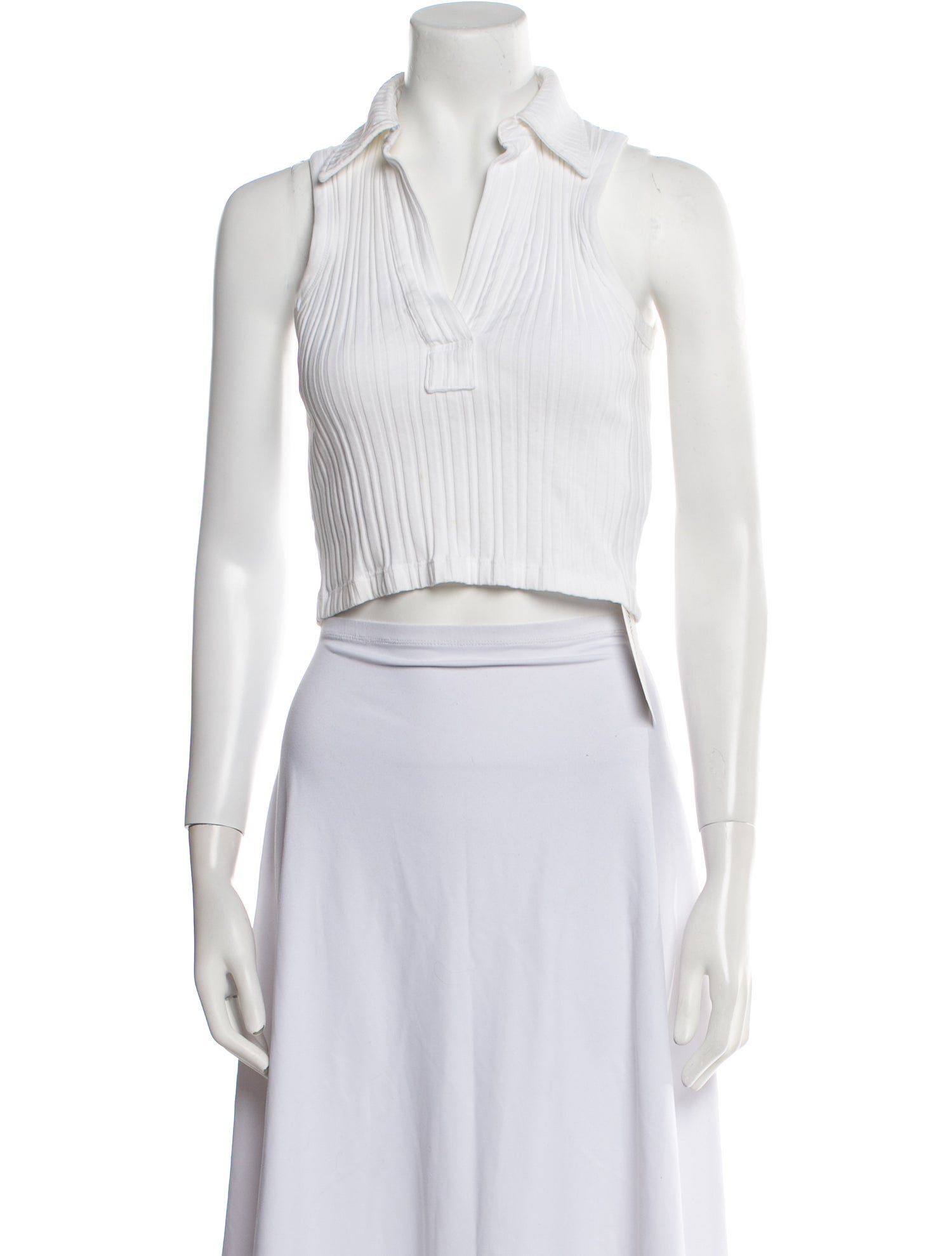 Helmut Lang V-Neck Sleeveless Crop Top