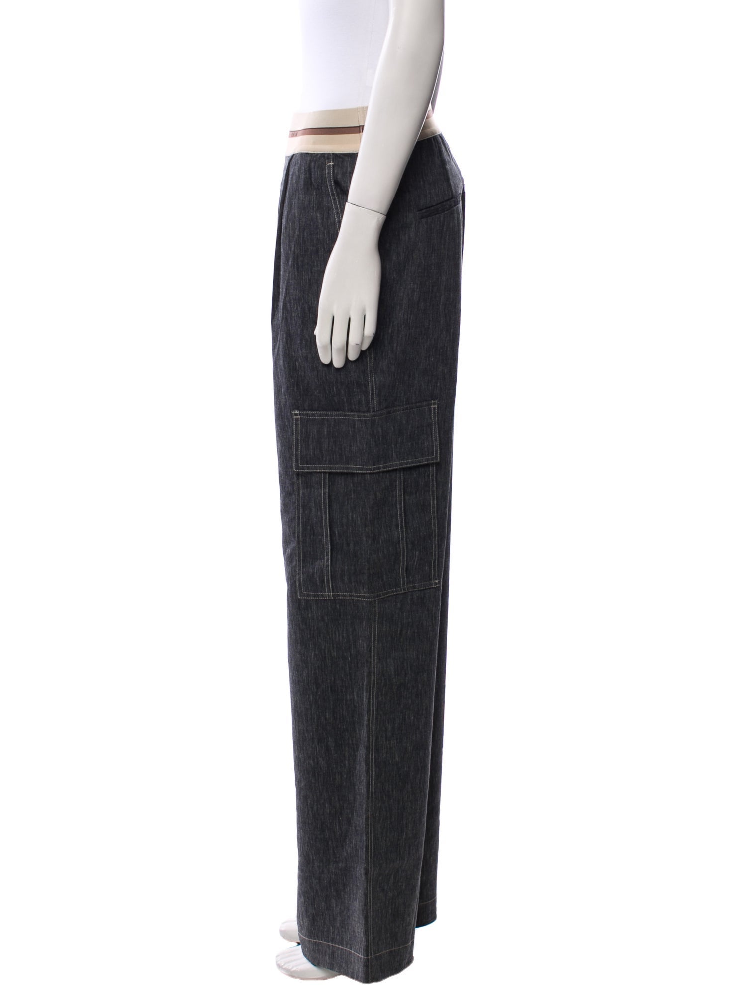 Helmut Lang Striped Wide Leg Pants