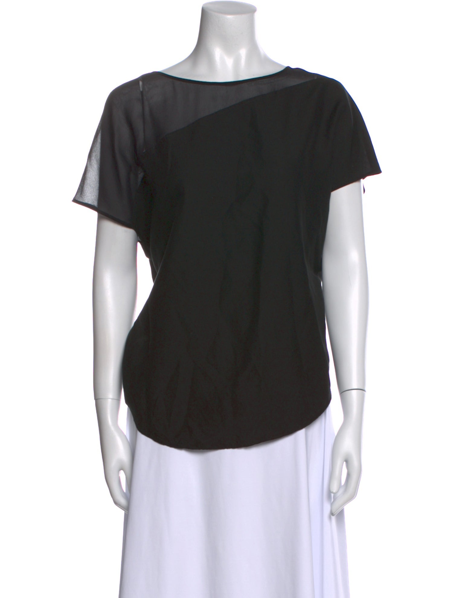 Helmut Lang Bateau Neckline Short Sleeve T-Shirt