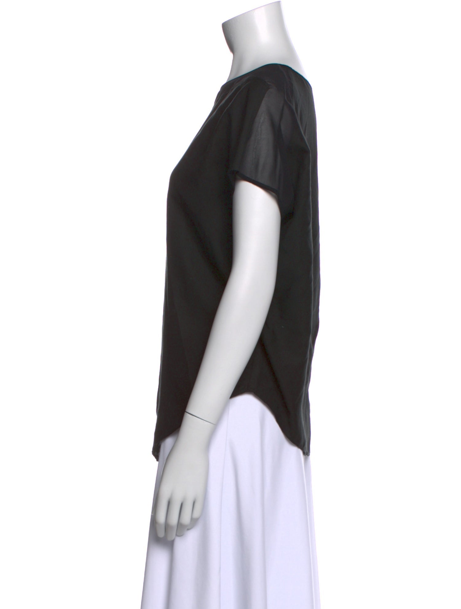 Helmut Lang Bateau Neckline Short Sleeve T-Shirt