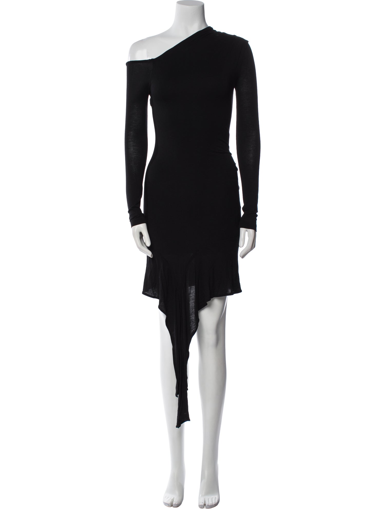 Helmut Lang One-Shoulder Midi Length Dress