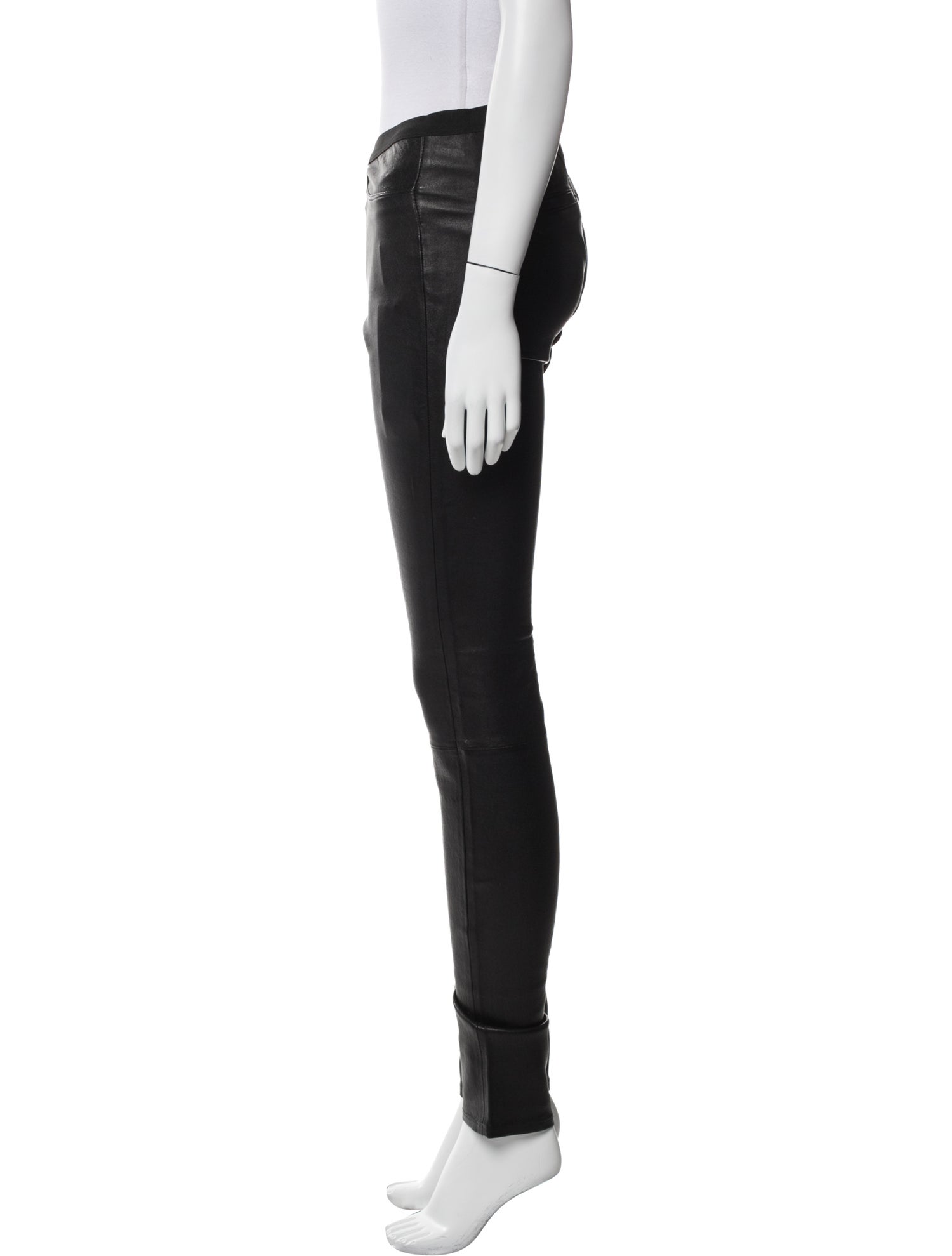 Helmut Lang Lamb Leather Skinny Leg Pants