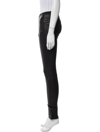 Helmut Lang Lamb Leather Skinny Leg Pants