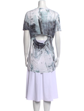 Helmut Lang Tie-Dye Print Scoop Neck T-Shirt