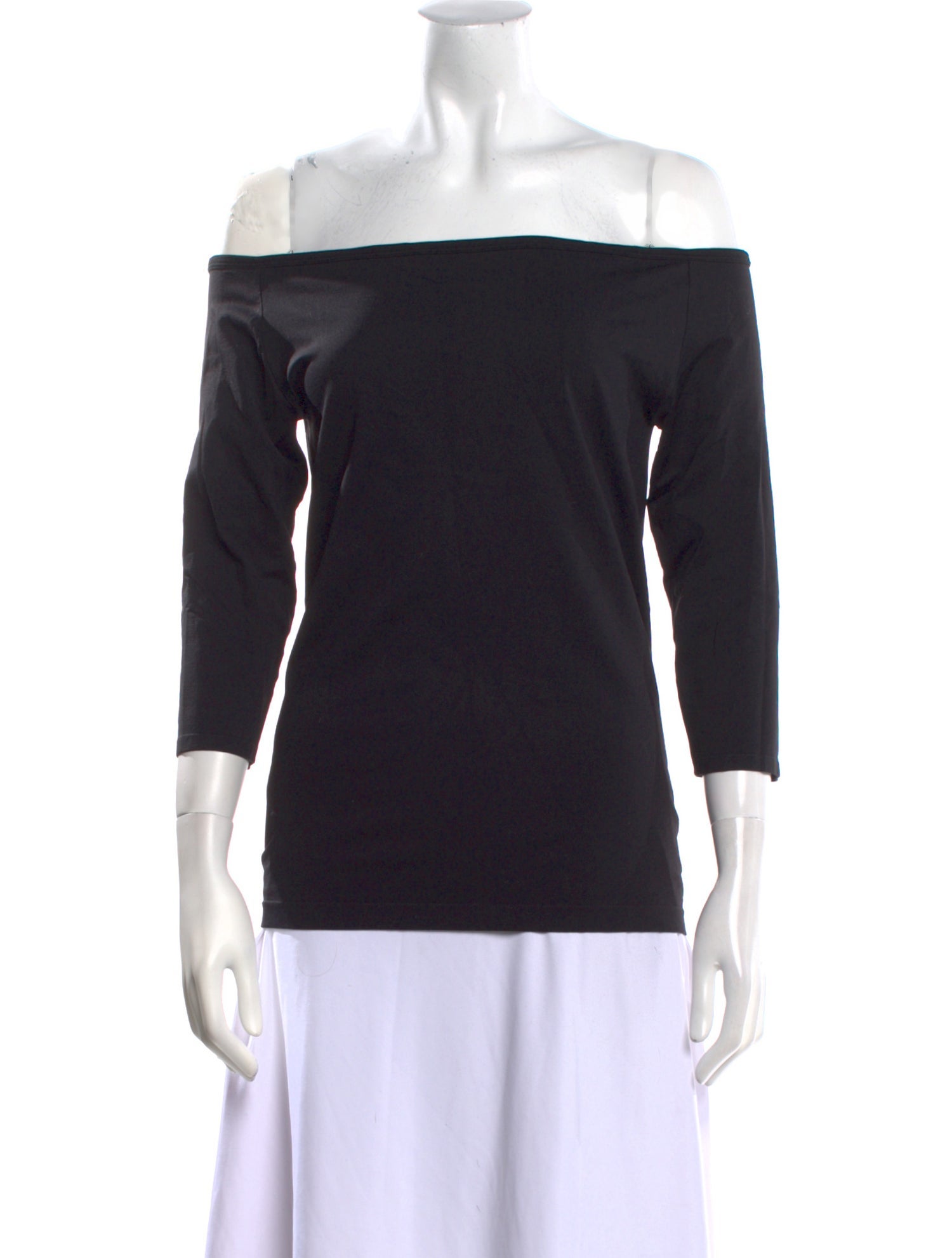 Helmut Lang Off-The-Shoulder Three-Quarter Sleeve Top