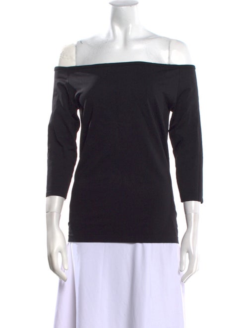 Helmut Lang Off-The-Shoulder Three-Quarter Sleeve Top