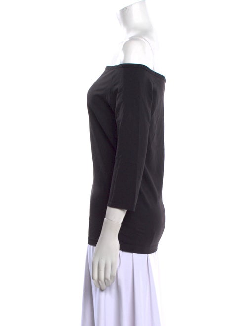 Helmut Lang Off-The-Shoulder Three-Quarter Sleeve Top