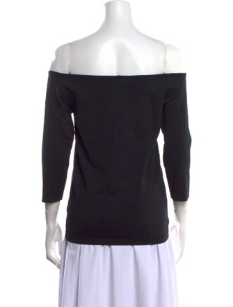 Helmut Lang Off-The-Shoulder Three-Quarter Sleeve Top