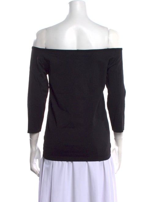 Helmut Lang Off-The-Shoulder Three-Quarter Sleeve Top