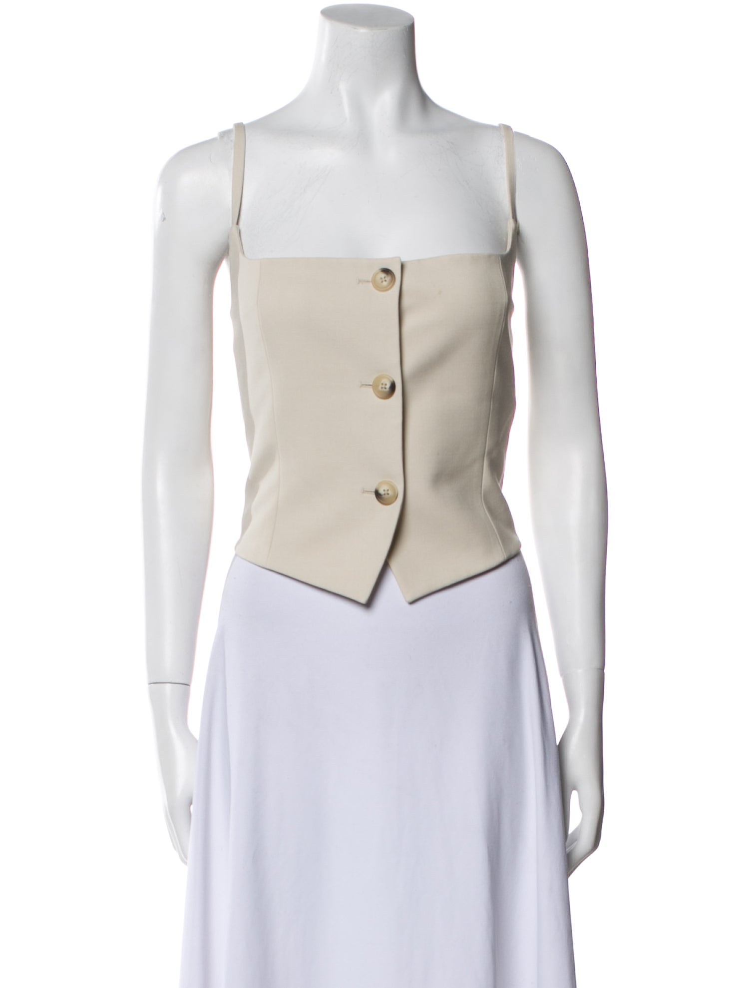 Helmut Lang Square Neckline Sleeveless Crop Top