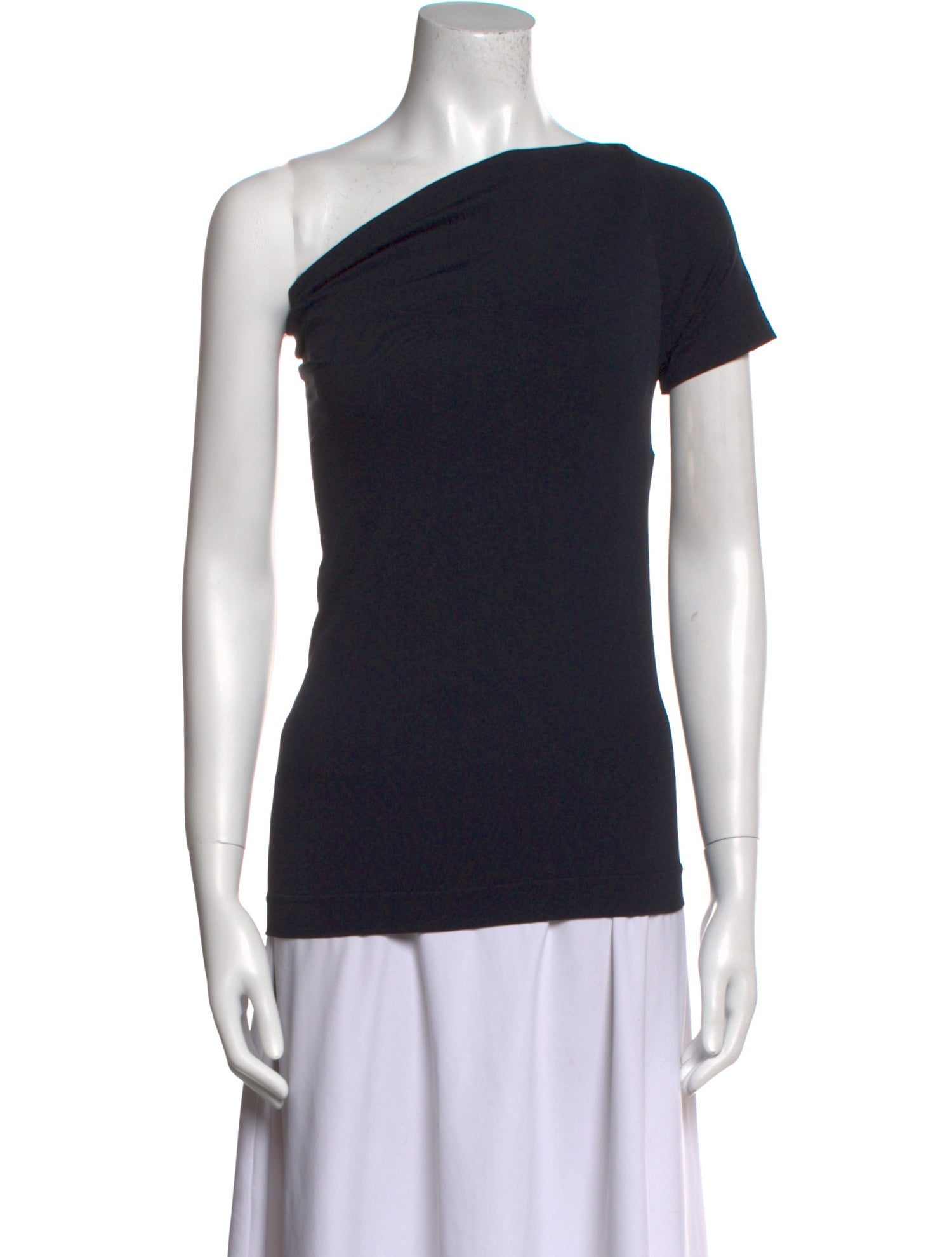 Helmut Lang One-Shoulder Short Sleeve Top