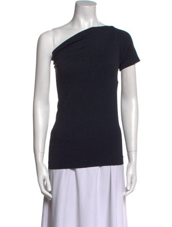 Helmut Lang One-Shoulder Short Sleeve Top