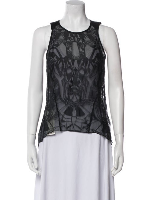 Helmut Lang Lace Pattern Scoop Neck Top