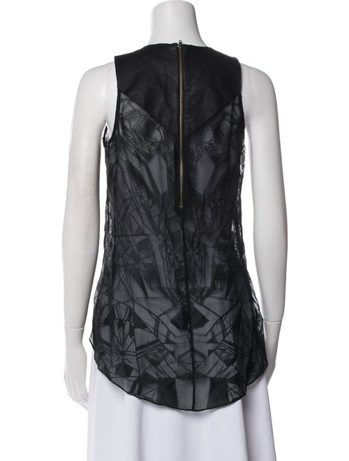 Helmut Lang Lace Pattern Scoop Neck Top
