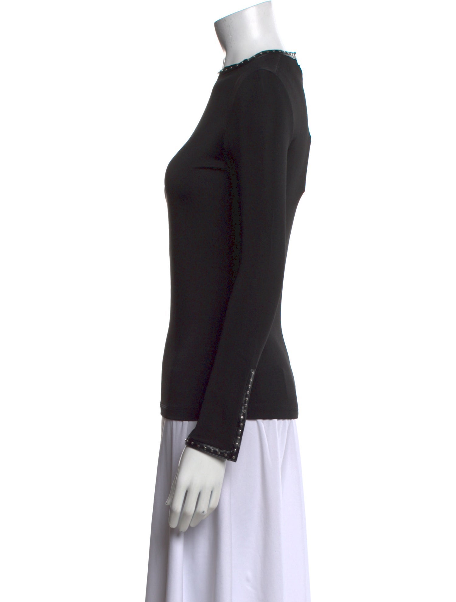 Helmut Lang Mock Neck Long Sleeve Top