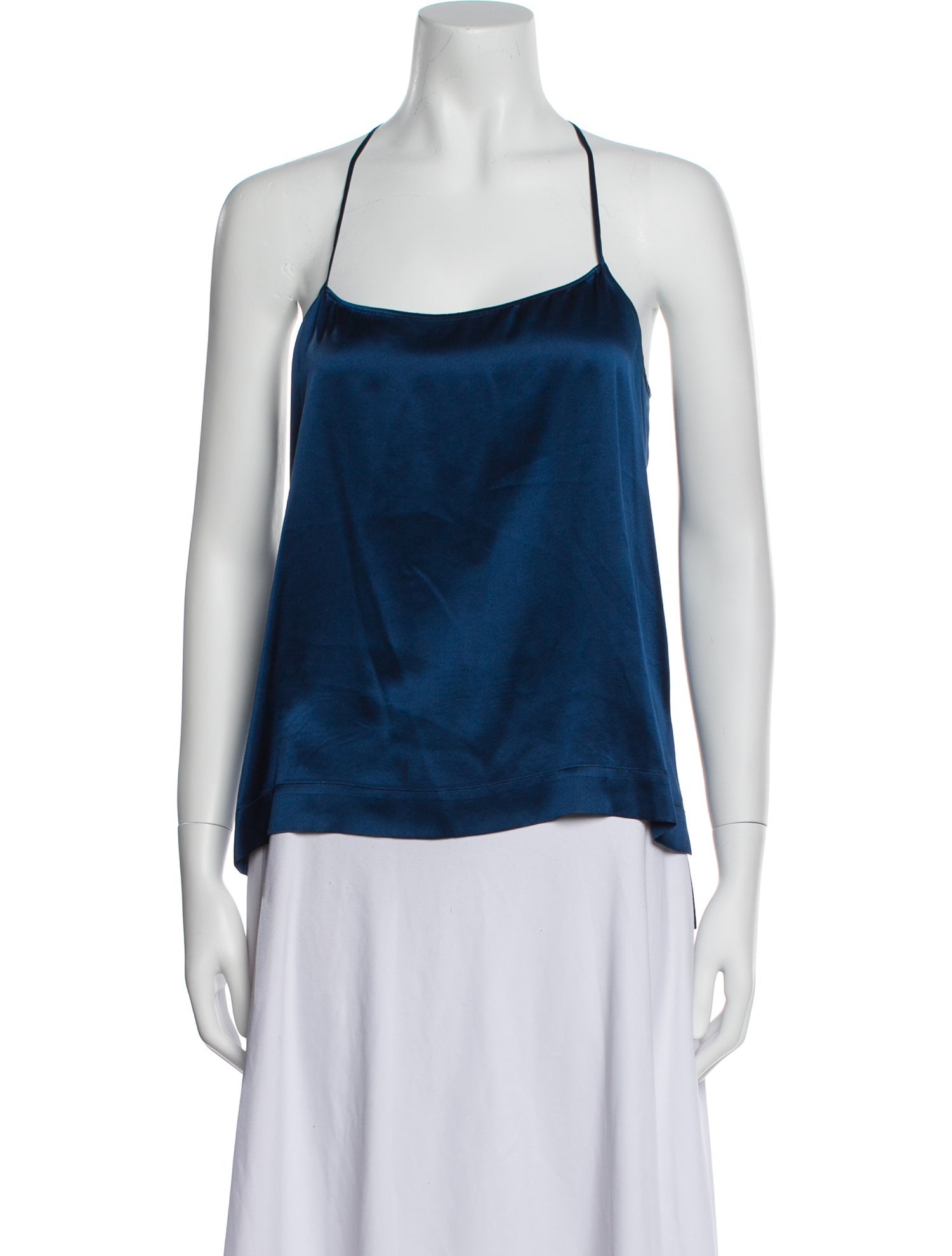 Helmut Lang Silk Square Neckline Top