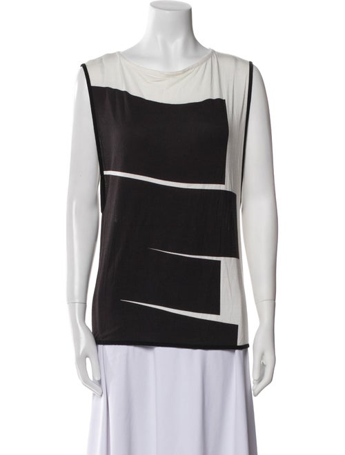 Helmut Lang Graphic Print Bateau Neckline Top