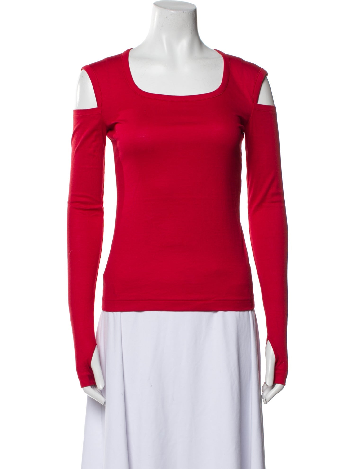 Helmut Lang Square Neckline Long Sleeve Top
