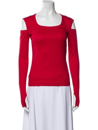 Helmut Lang Square Neckline Long Sleeve Top