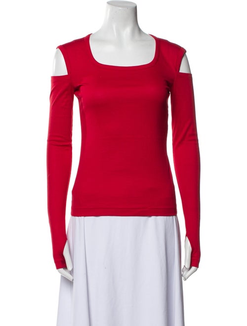 Helmut Lang Square Neckline Long Sleeve Top