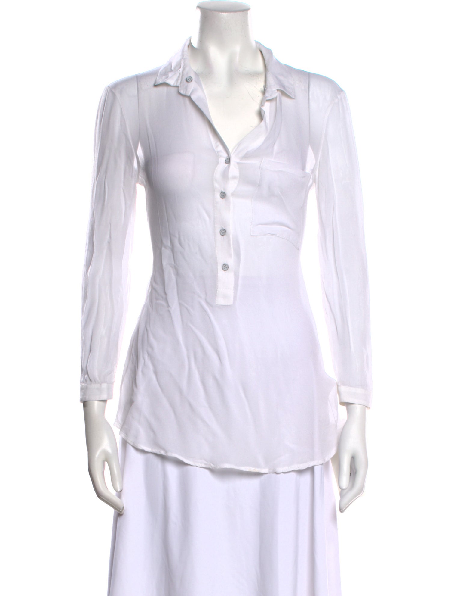 Helmut Lang Three-Quarter Sleeve Button-Up Top