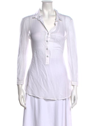 Helmut Lang Three-Quarter Sleeve Button-Up Top