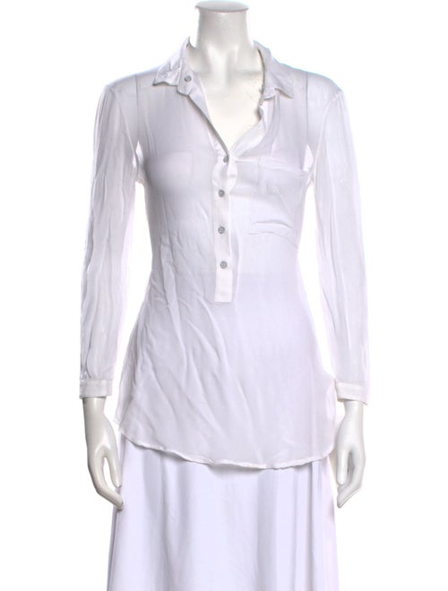 Helmut Lang Three-Quarter Sleeve Button-Up Top