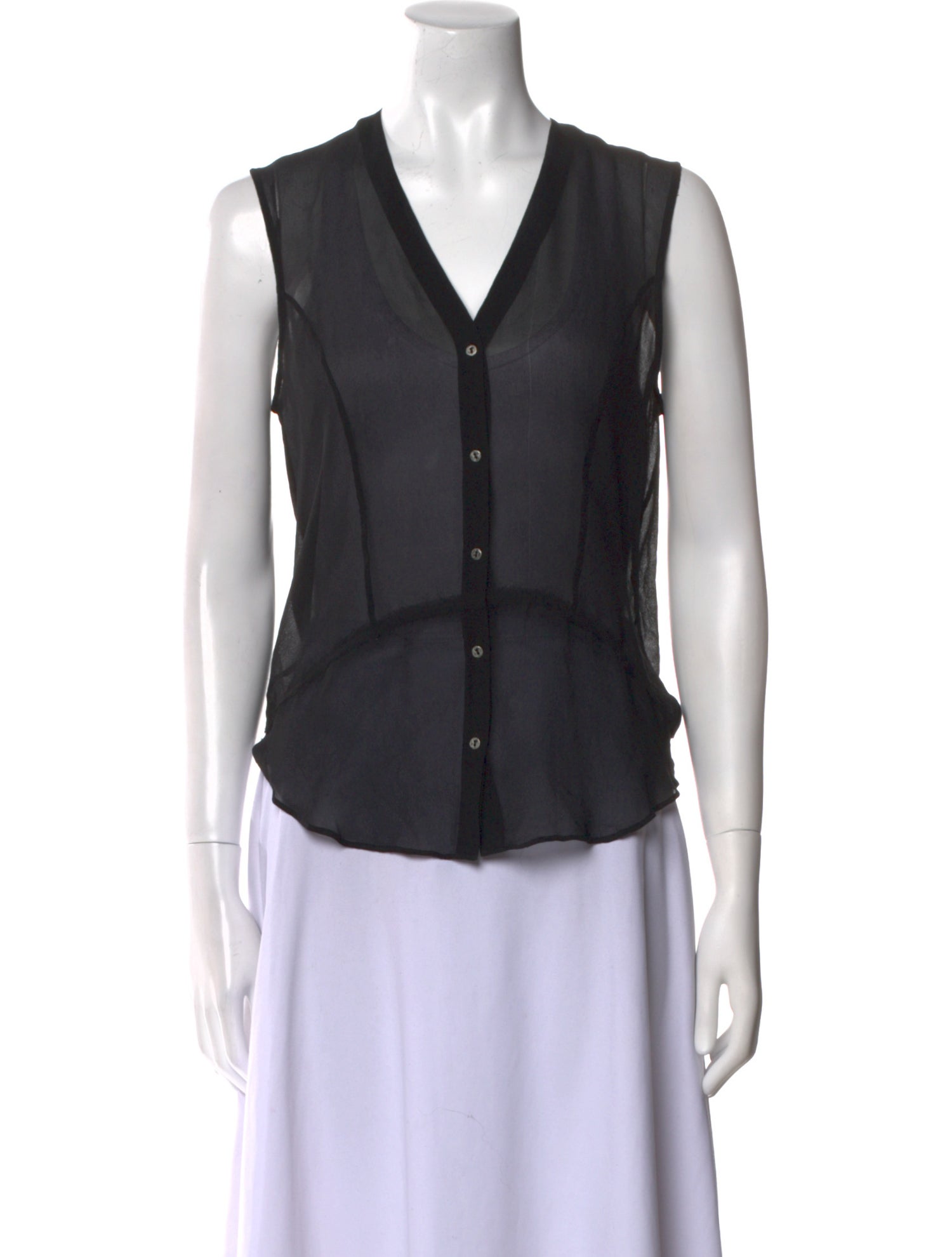 Helmut Lang Silk V-Neck Top