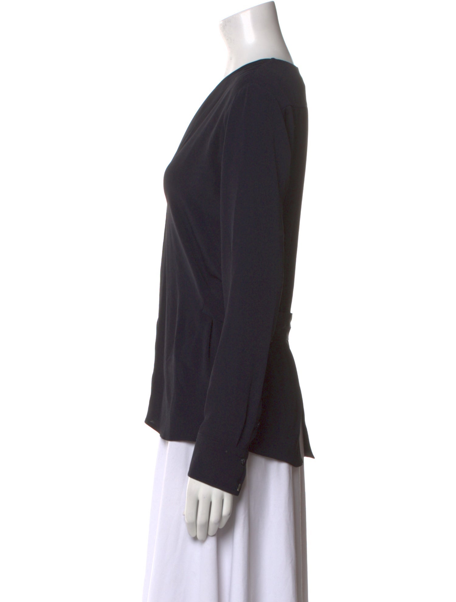 Helmut Lang V-Neck Long Sleeve Top