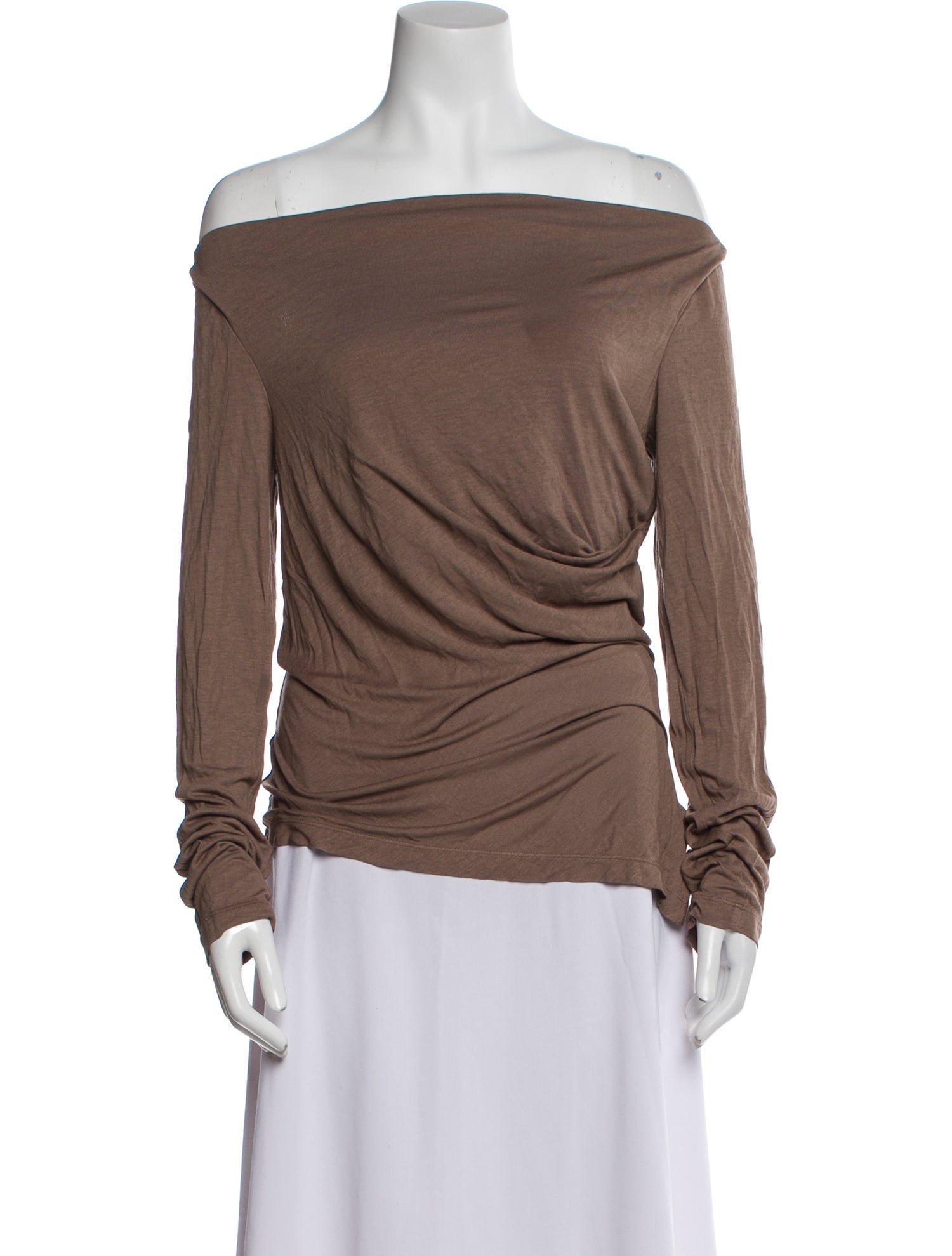 Helmut Lang Off-The-Shoulder Long Sleeve Top